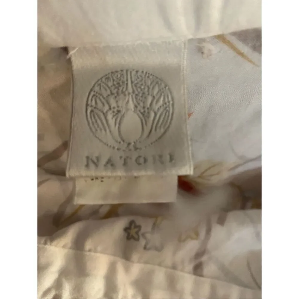 Natori women’s pajama pants, white floral, print drawstring, size medium